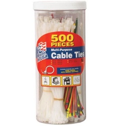 Ties Cable Jar Asst500Ea