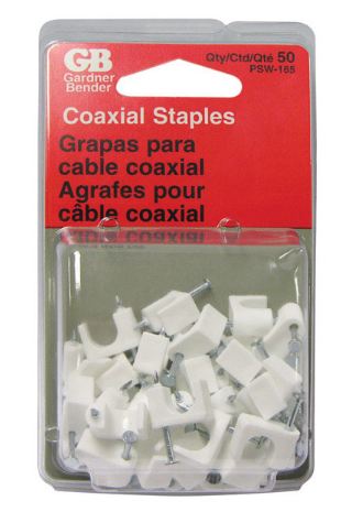 Staple Coaxl Wh 1/4"Cd50.