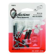 Prime-Line Plastic Coated Clear Acrylic Mirror Holder Clip 20 lb. 6 pk Small