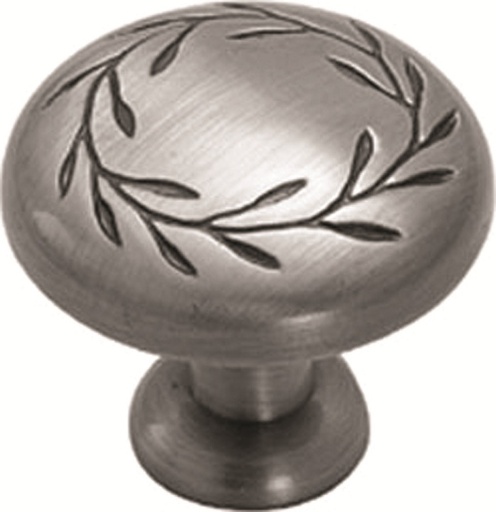 KNOB LEAF1-1/4"D ELG BRS