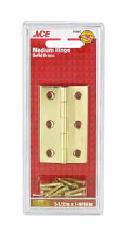 Hinge Broad 2 1/2In X 1 5/8In (6.35Cm X3.97Cm),  Brass Plated Ace"