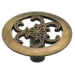 Amerock Allison Round Cabinet Knob 1-1/2 in. Dia. 3/4 in. Antique Brass 1 pk