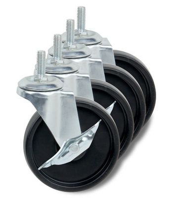 Honey Can Do 4 in. Dia. Swivel Rubber Caster 350 lb. 4 pk.