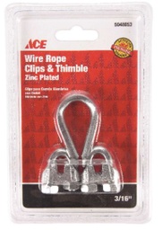 Wire Rope Clip 3/16In (4.8Mm) Galvanized Ace