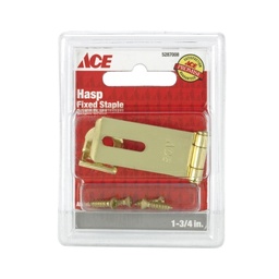 Fixed Staple Hasp 1  3/4In (4.45Cm) Brass Ace