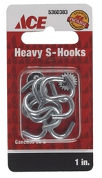 Heavy S Hook 1In (25.4Mm) Zinc Ace