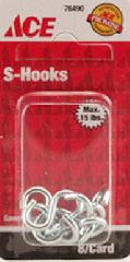 S Hooks 7/8In (22.2Mm) Zinc Ace