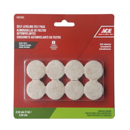 Self-Leveling Round Self Adhesive Felt Pad - 1 In.