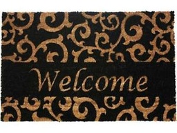 J&amp;M Home Fashions Black Coir Nonslip Doormat 30 in. L x 18 in. W