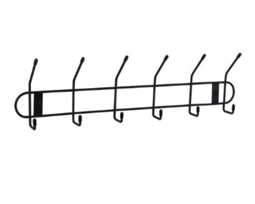 Spectrum 20 in. L Black Steel Hook Rack 1 pk