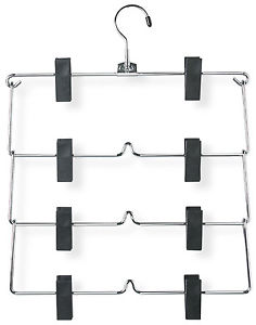 Hanger Skirt Chrome With Black Clips Honey-Can-Do