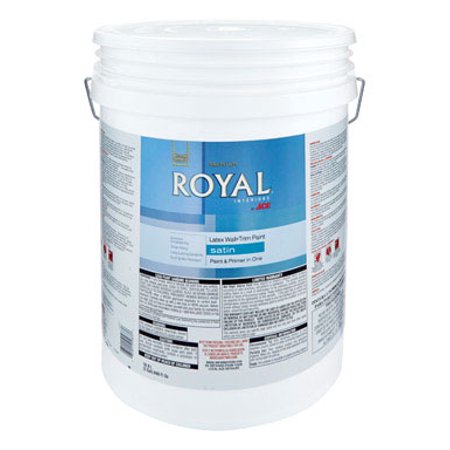 Ace, Royal Satin High Hiding White Vinyl Acetate/Ethylene Interior Latex Wall+Trim Paint Indoor 5 Gal.