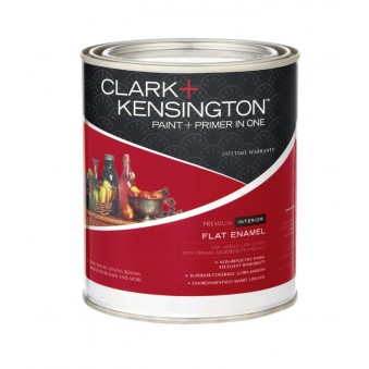 Ace Clark+Kensington Flat Enamel Neutral Base Acrylic Latex Paint and Primer Indoor 1 qt.