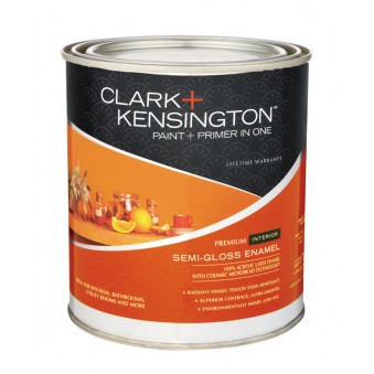 Ace Clark+Kensington, Semi-Gloss Designer White Acrylic Latex Paint and Primer Indoor 1 qt.