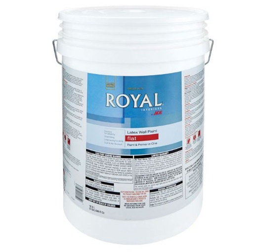 Ace, Royal Flat High Hiding White Vinyl Acetate/Ethylene Paint Indoor 5 gal.