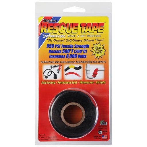 Rescue Tape 1" X 12' Blk