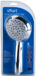 Handheld Showerhead 5 Setting 3.94In (150Cm), Head 60In (152Cm) Hose Abs Rubber Chrome Finish Smart