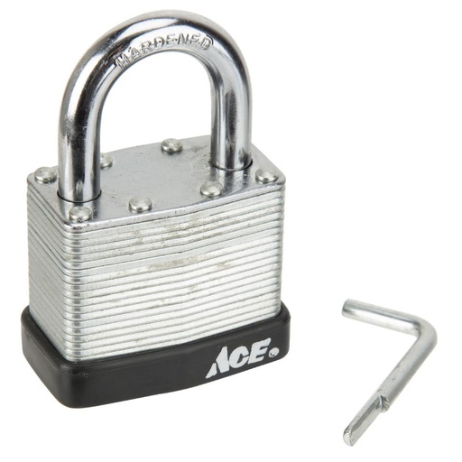 LAMINATED COMBINATION PADLOCK 4 DIGIT, 1 3/4IN (44.45MM ) STEEL ACE
