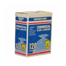 Business Bags Commercial, 33 gal. Commercial Drum/Can Liners Twist Tie 120 pk