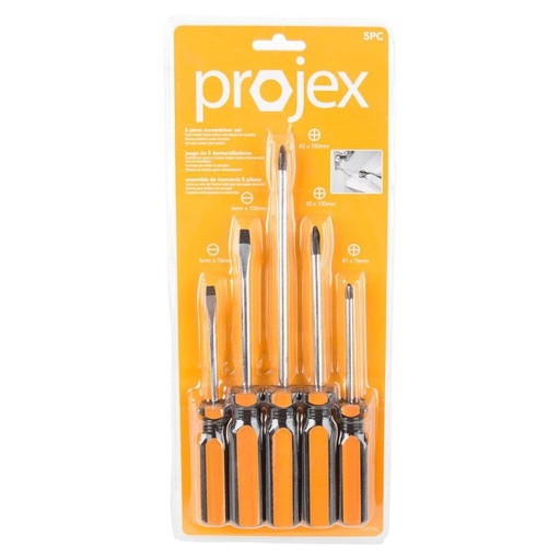 5 PIECE SCREWDRIVER SET PROJEX