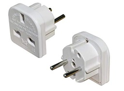 EUROPEAN TRAVEL ADAPTOR 110V-250V, 50-60HZ BRITISH PLUG ACE
