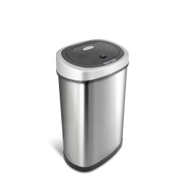Nine Stars13.2 Gallon Oval Shaped Trash Can with Infrared Motion Sens - STAINLESS STEEL