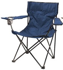 FOLDING CAMP BLU CHAIR WITH CUP HOLDER 34IN X 22IN X 36IN(86CM X