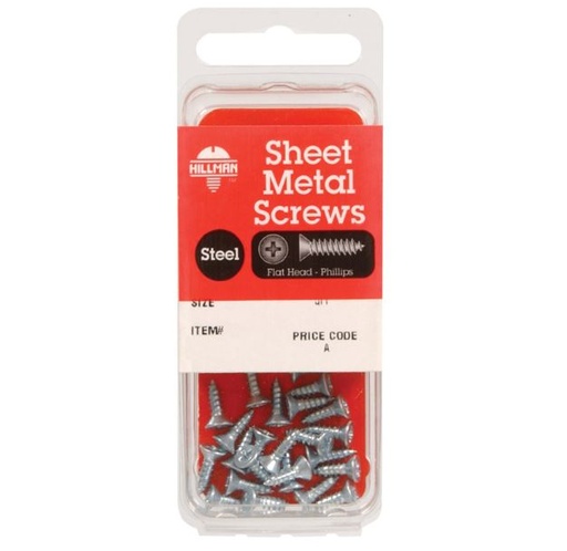 Hillman No. 6 x 5/8 in. L Phillips Flat Head Zinc-Plated Steel Sheet Metal Screws 20 pk