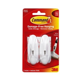 HOOK COMMAND WIRE WHT/CH