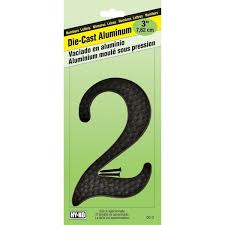 NUMBER HOUSE #2 BLK 3.5"