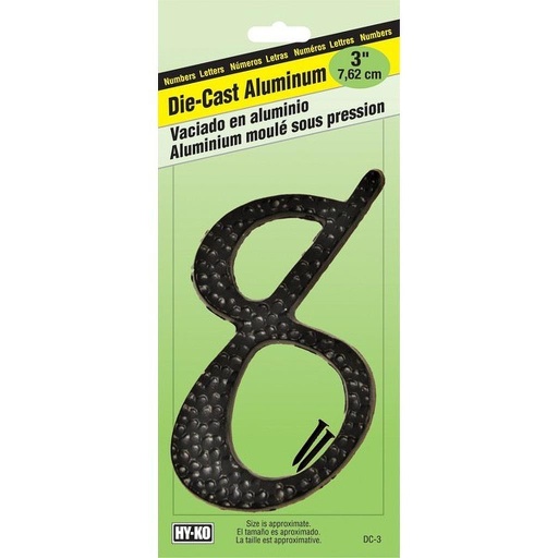 NUMBER HOUSE #8 BLK 3.5"