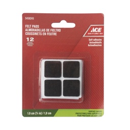 SQUARE FELT PADS (3/4IN) BROWN ACE.