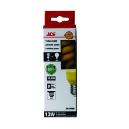 HALF-SPIRAL CFL BULB 13 WATT YELLOW LIGHT E27 220-240V 50-60HZ CE ACE