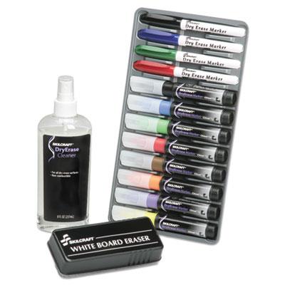Skilcraft 12-Marker Dry Erase , Assorted Colors, 12/Kit