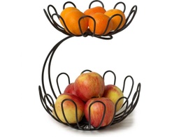Spectrum 10 inch. L Black Steel 2-Tier Fruit Bowl 1 pk
