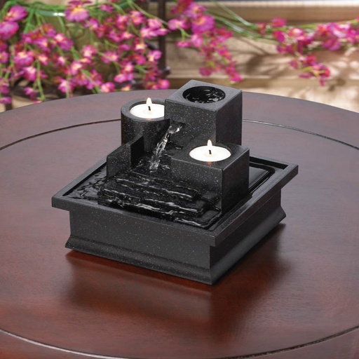 Cascading Fountains, L Tranquil Poly Resin Tabletop Fountain