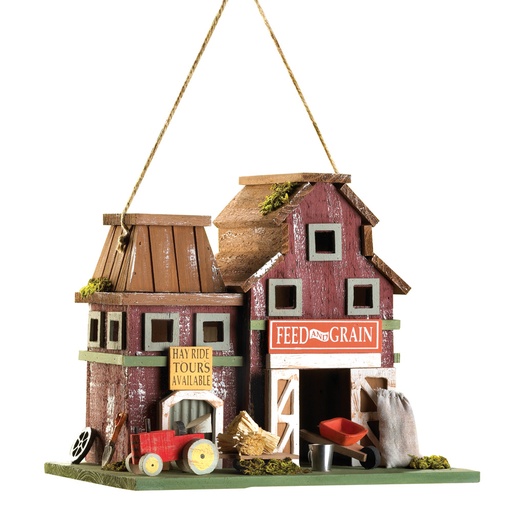 Songbird Valley, Feed and Grain 8.5 in. H x 7 in. W x 10.25 in. L Wood Bird House