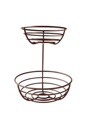 Spectrum 11 in. L Brown Steel 2-Tier Fruit Bowl 1 pk