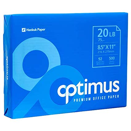 OPTIMUS (92) 8.5" X 11" WHITE COPY PAPER.