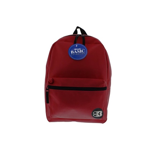 BAZIC 16" BURGUNDY BASIC BACKPACK.