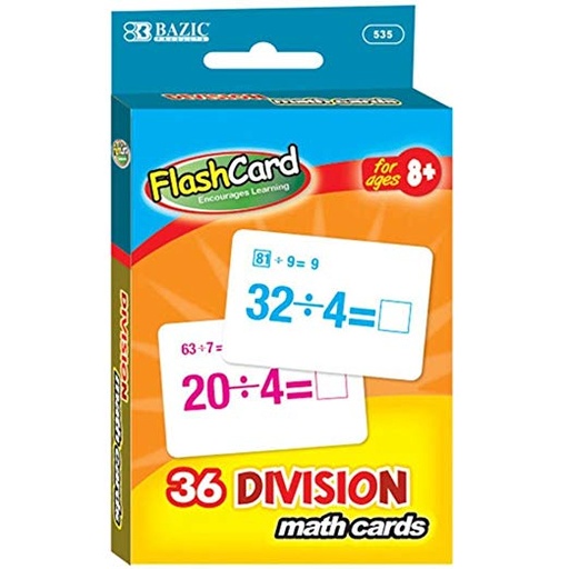 BAZIC DIVISION FLASH CARDS (36/PACK)