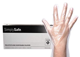 [4] Disposable Gloves Medium Polyethylene Clear,100 per BX