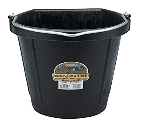 Little Giant Flat-Back Rubber Bucket, 5-Gallon
