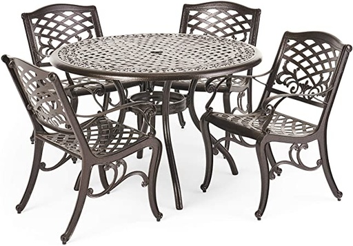 OUTDOOR DINNER SET WITH GLASSY TABLE 4PERSON U1529