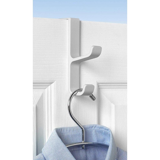Spectrum 1 in. L White Plastic Over the Door Hook 1 pk