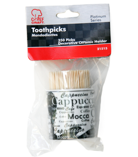 Chef Craft Brown Wood Toothpicks.