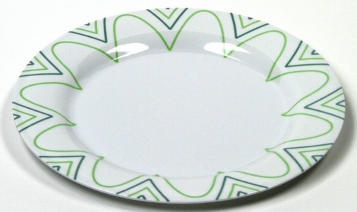 Chef Craft 10 in. W x 10 in. L White with Green and Blue Lines Plastic Plate.
