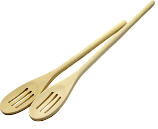 Chef Craft Select Maple Slotted Spoon, 12 and 14 inch 2 piece set, Natural