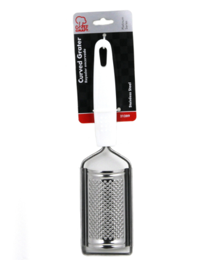 Chef Craft 2.25 in. W x 9.75 in L White/Silver Stainless Steel Curved Grater
