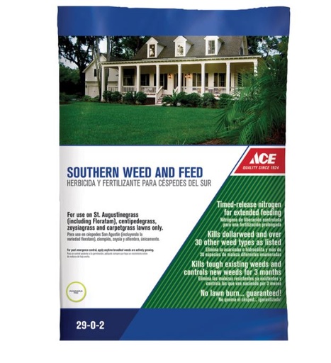 Ace Weed & Feed Lawn Fertilizer For Southern Grasses 5000 sq. ft.